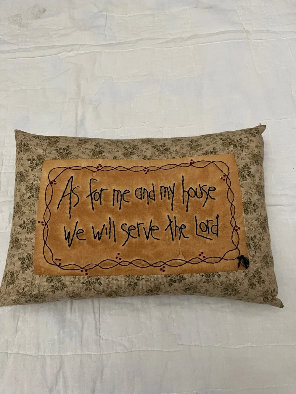 Faith-Inspired Beige and Tan Accent Pillow